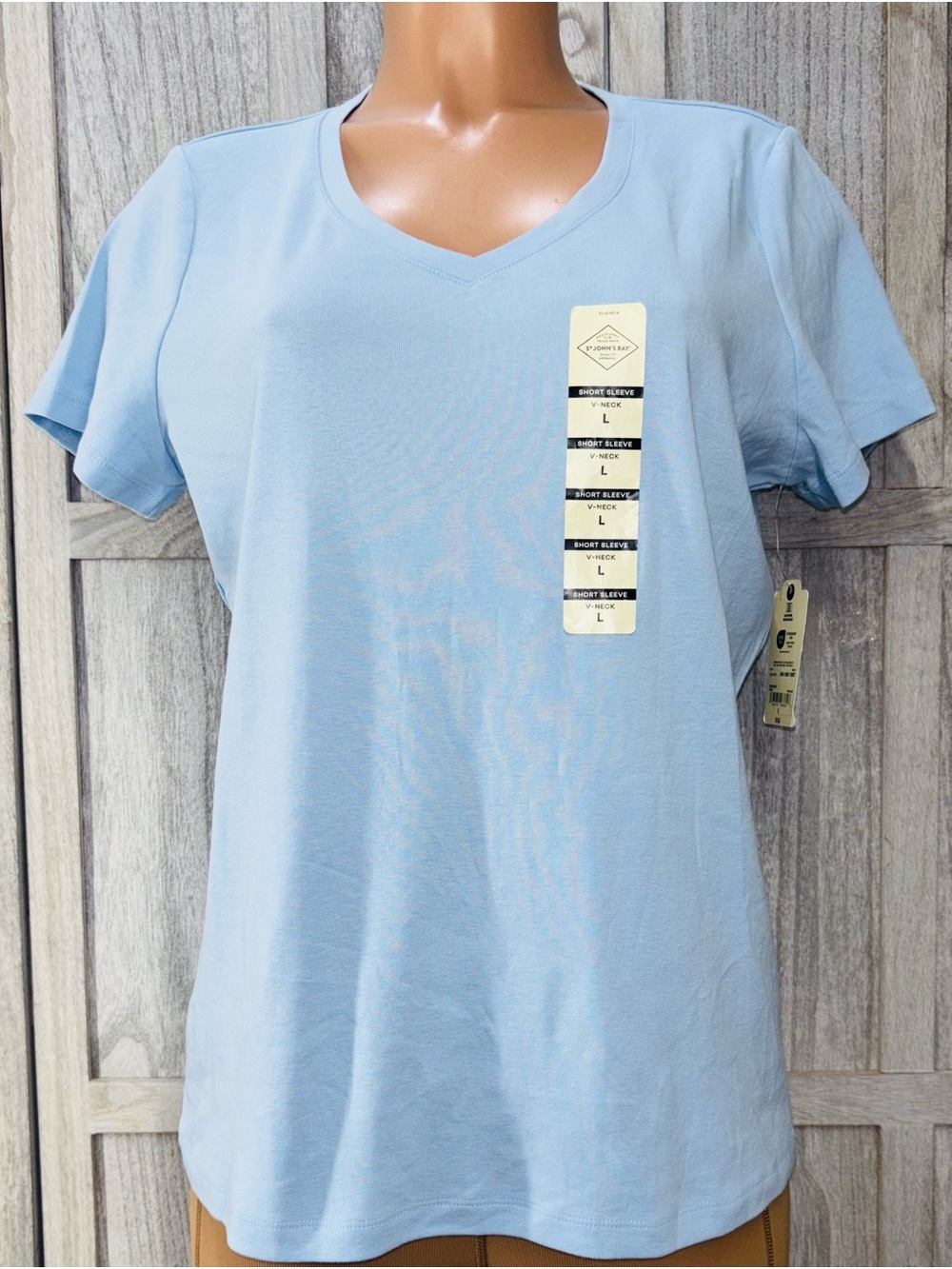 St. John's Bay Women's V-Neck Short-Sleeve T-Shirt